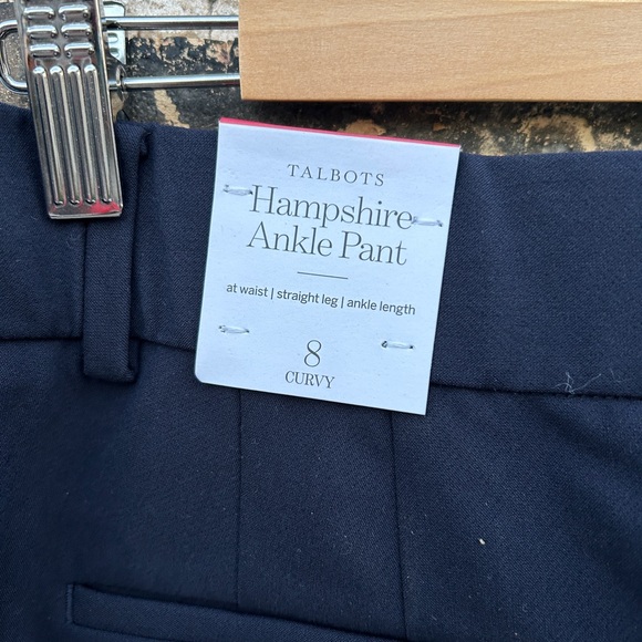 Talbot’s W’s 8 Curvy Hampshire Straight Leg Ankle Pant Tailored Navy poly blend - Picture 8 of 14